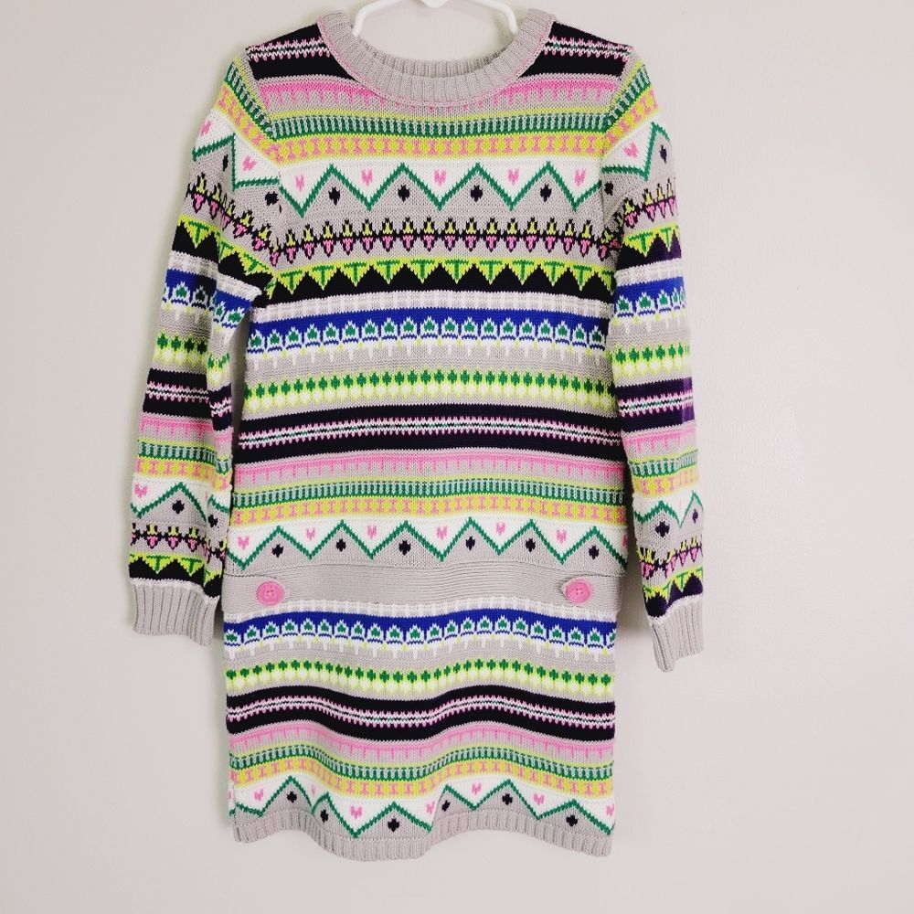 Girls Hartstrings Striped colorful long sleeve jumper dress NWOT Size 5/6